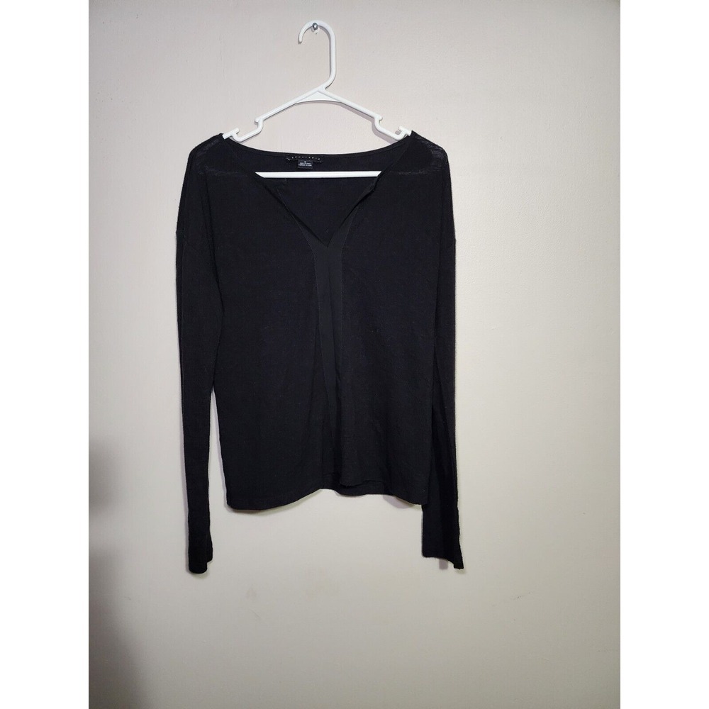 Sanctuary Sweater Womens Medium Black Lightweight‎ Casual Neutral Minimalist